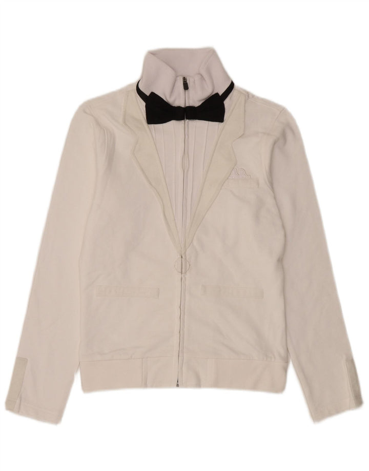 Kappa Veste de survêtement pour femme UK 12 Medium Blanc Coton