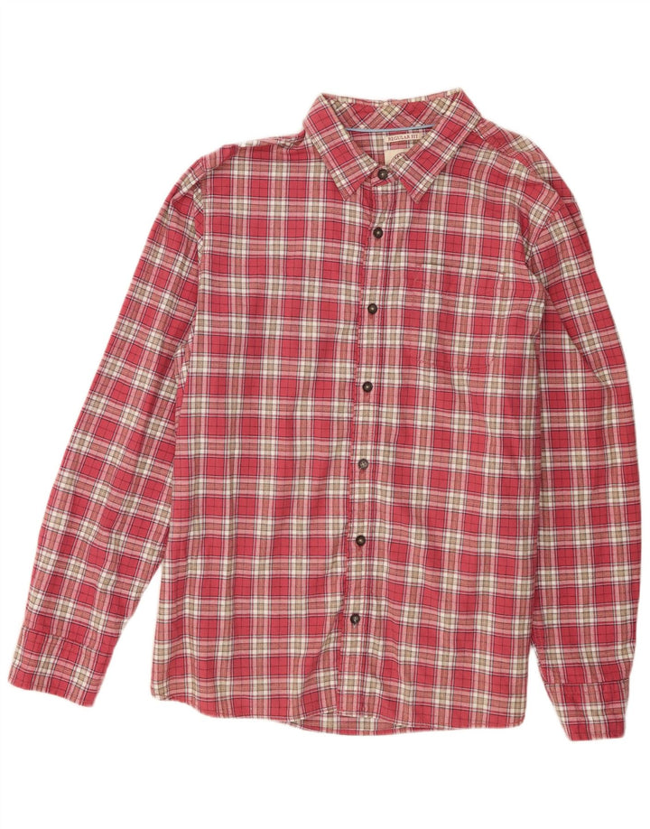 Fat Face Chemise coupe régulière pour homme 2XL en coton à carreaux rose