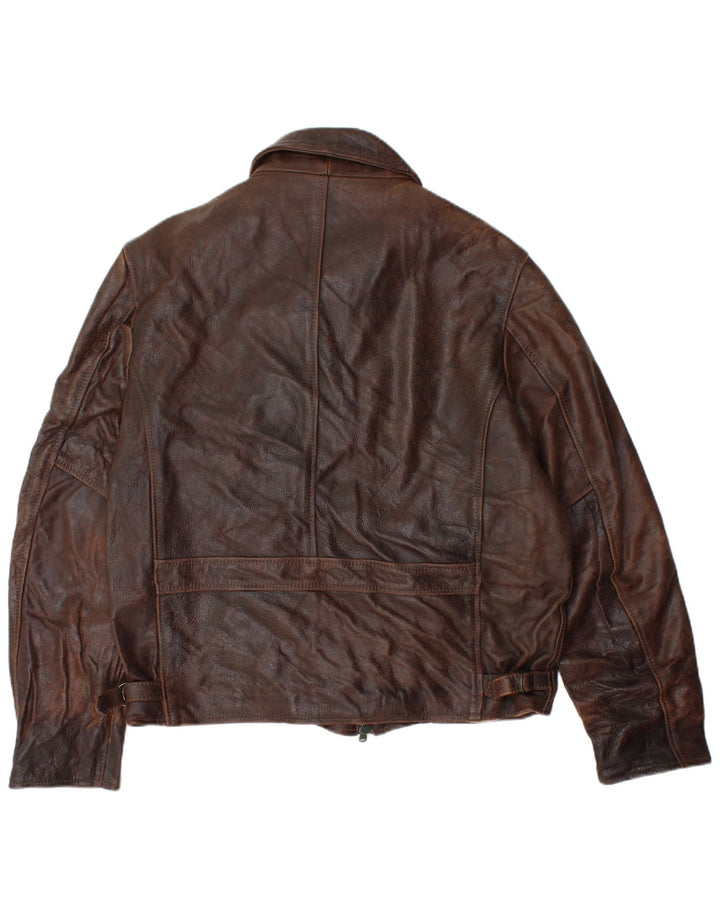 VINTAGE Veste en cuir homme IT 52 XL Cuir marron