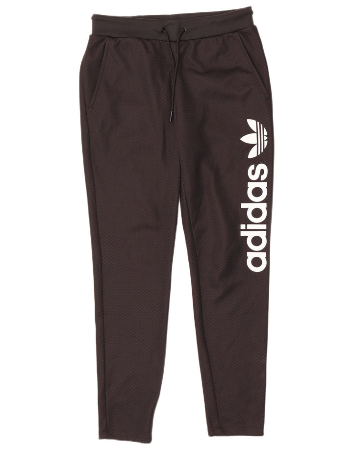 Adidas Pantalon de survêtement graphique pour femme UK 10 Small Noir Polyester