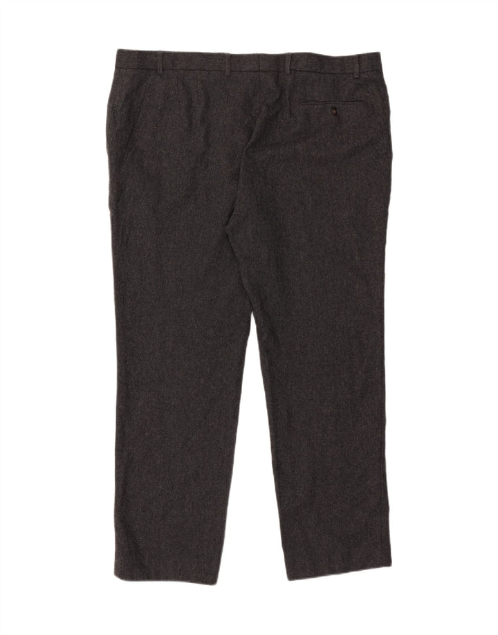 Marks & Spencer Pantalon de Costume Droit Homme W42 L31 Gris Laine