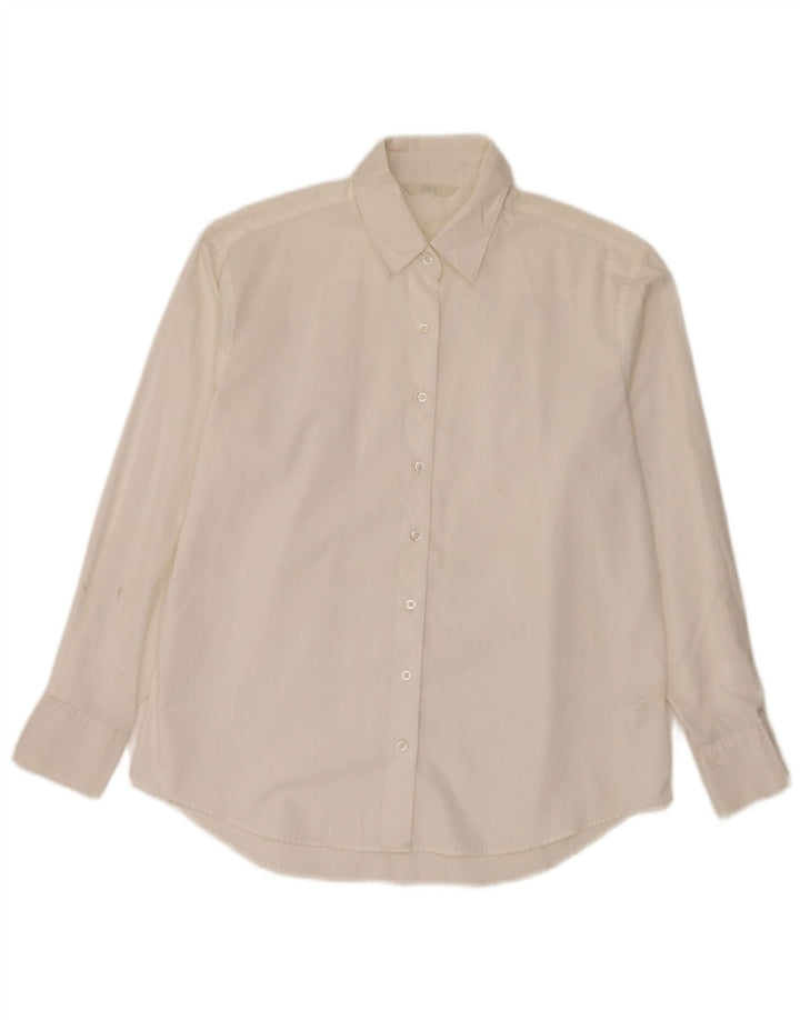 Marks & Spencer Chemise Femme UK 12 Coton Blanc Moyen