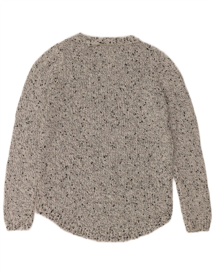 Marks & Spencer Pull col bateau pour femme UK 12 Gris moyen moucheté