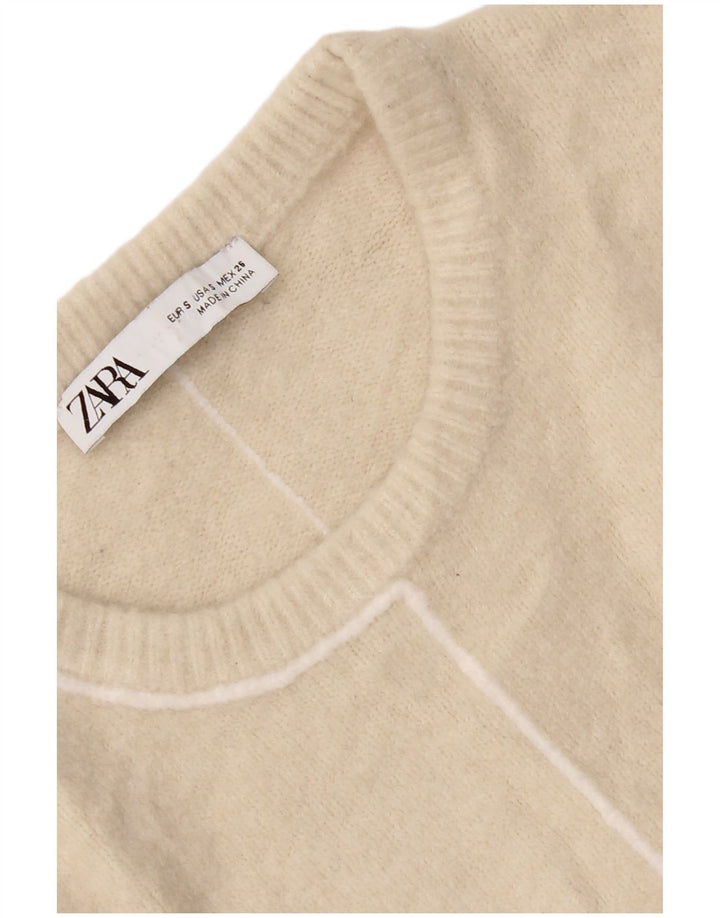 Zara Pull ras du cou pour femme UK 10 Petit Beige
