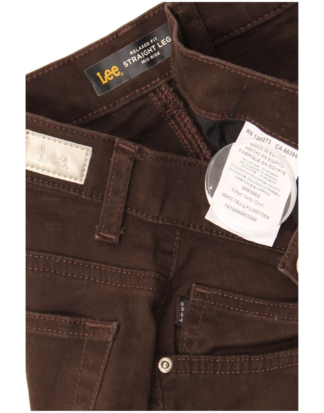 LEE Pantalon décontracté taille moyenne pour femme US 8 Medium W30 L28 Marron