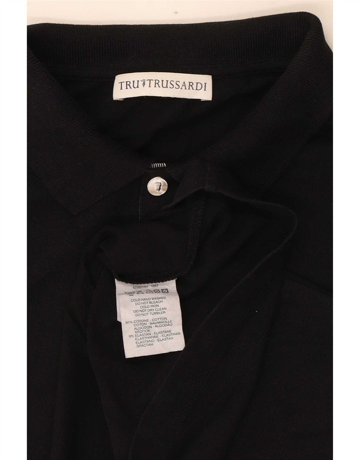 Trussardi Polo À Manches Longues Petit Noir Coton Homme