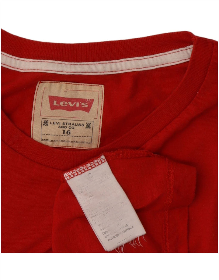 Levi's Haut Graphique Garçon Manches Longues 15-16 ans Rouge Coton