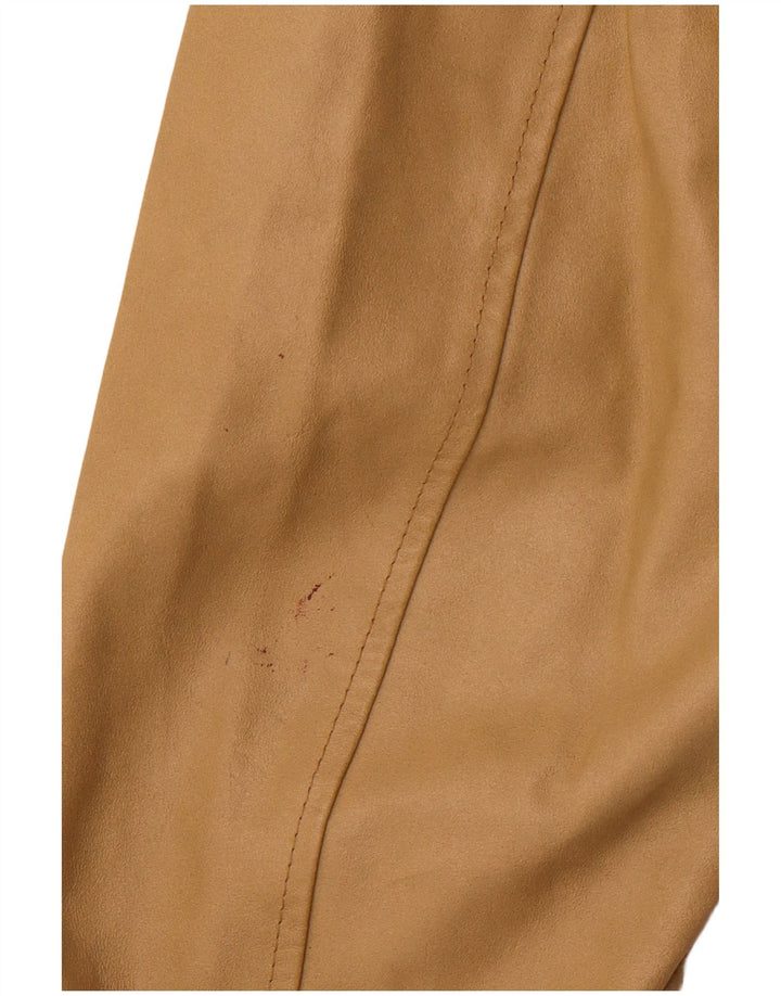 VINTAGE Veste en cuir femme UK 18 XL Cuir Beige