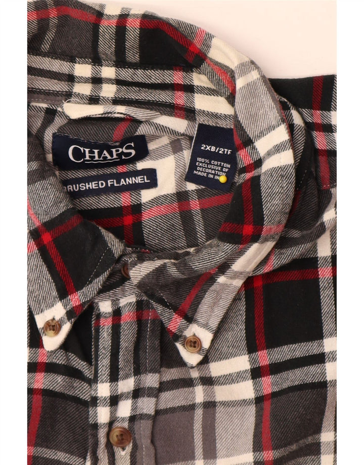 Chaps Chemise en flanelle pour homme 2XL en coton à carreaux noirs