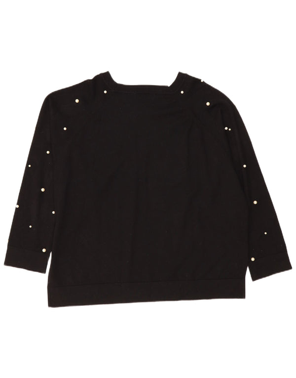 Zara Pull surdimensionné à col bateau pour femme UK 14 Noir moyen