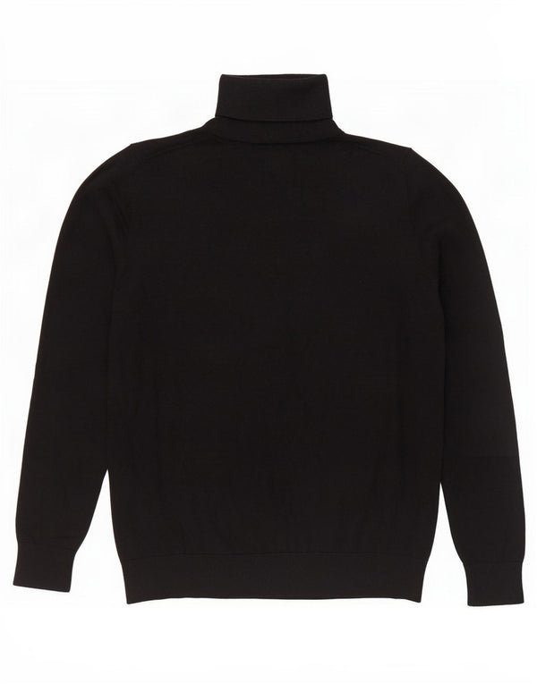 Massimo Dutti Pull col roulé pour femme UK 14 Grande soie noire