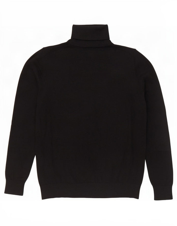 Massimo Dutti Pull col roulé pour femme UK 14 Grande soie noire