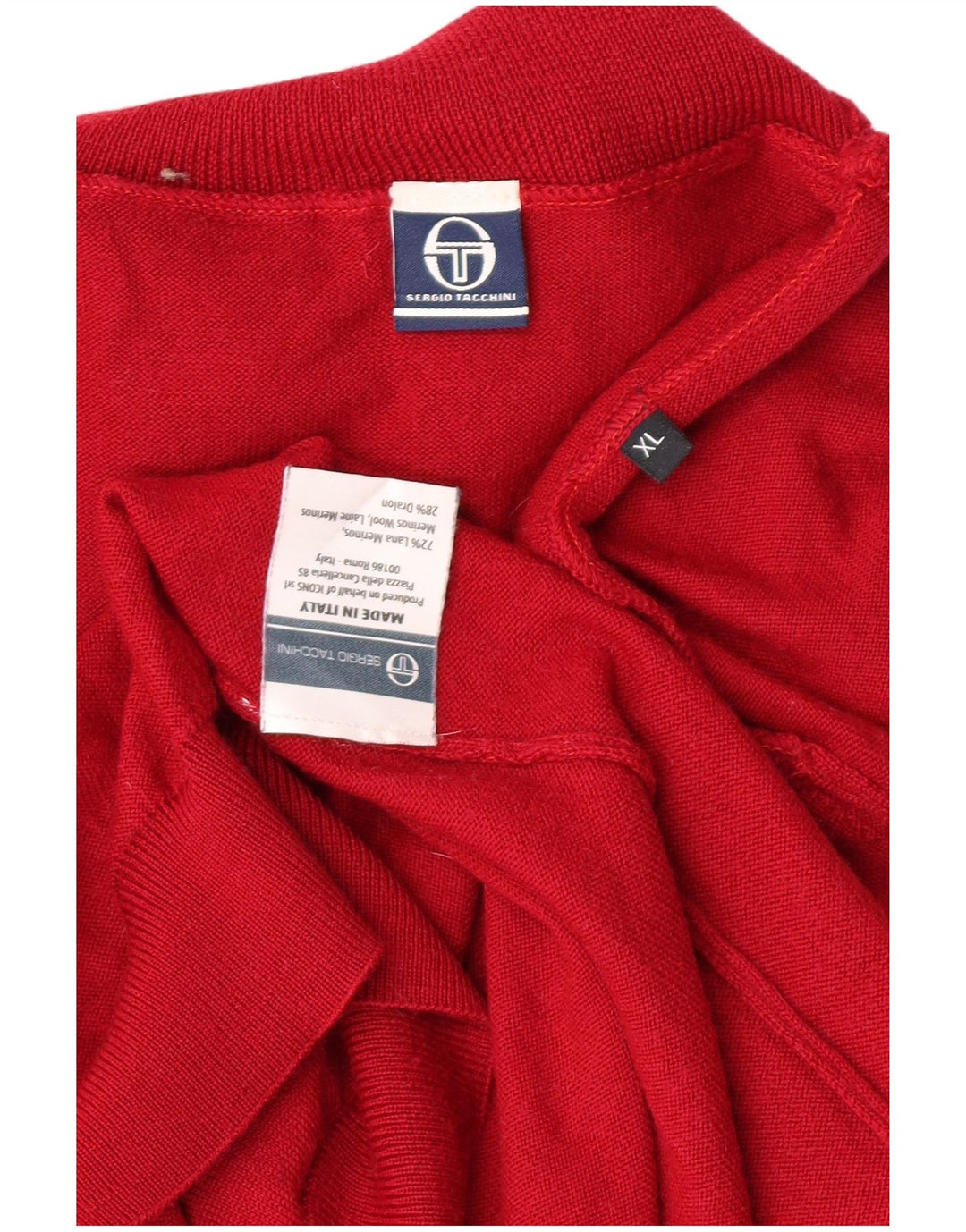 SERGIO TACCHINI Pull col roulé pour femme UK 18 XL Rouge Classique