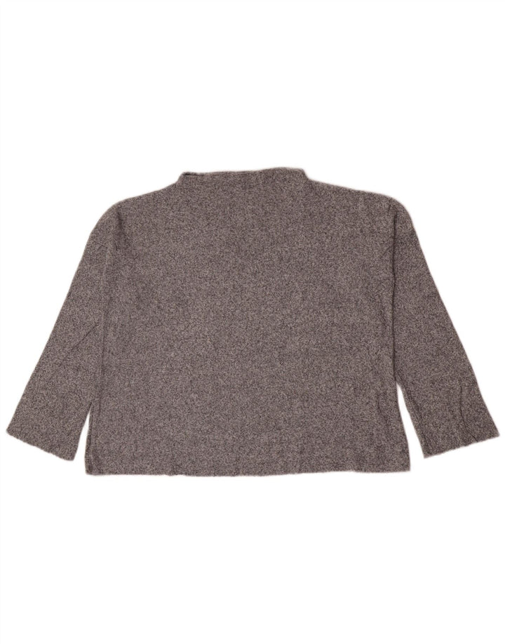 Zara Femme Haut Oversize Manches Longues UK 10 Petit Gris Moucheté
