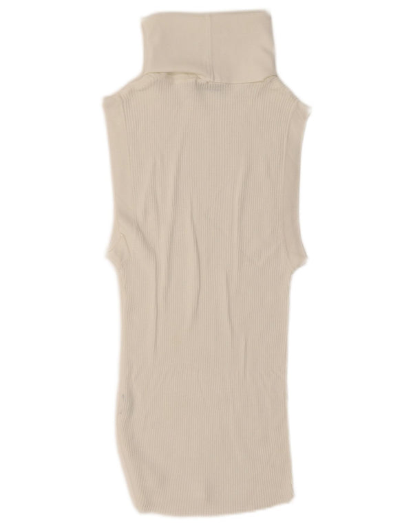 Zara Womens Vest Débardeur UK 14 Grand Blanc