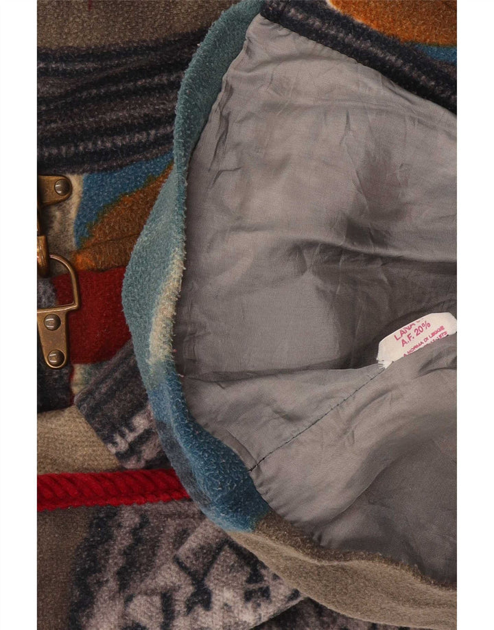 vintage Womens Fleece Utility Gilet UK 42 XL Patchwork multicolore