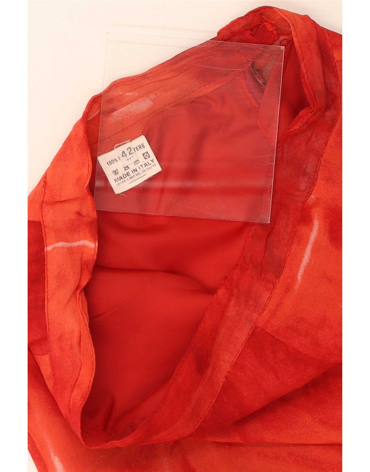 Jupe Midi Femme Vintage IT 42 Moyen W26 Rouge Tie Dye Polyester
