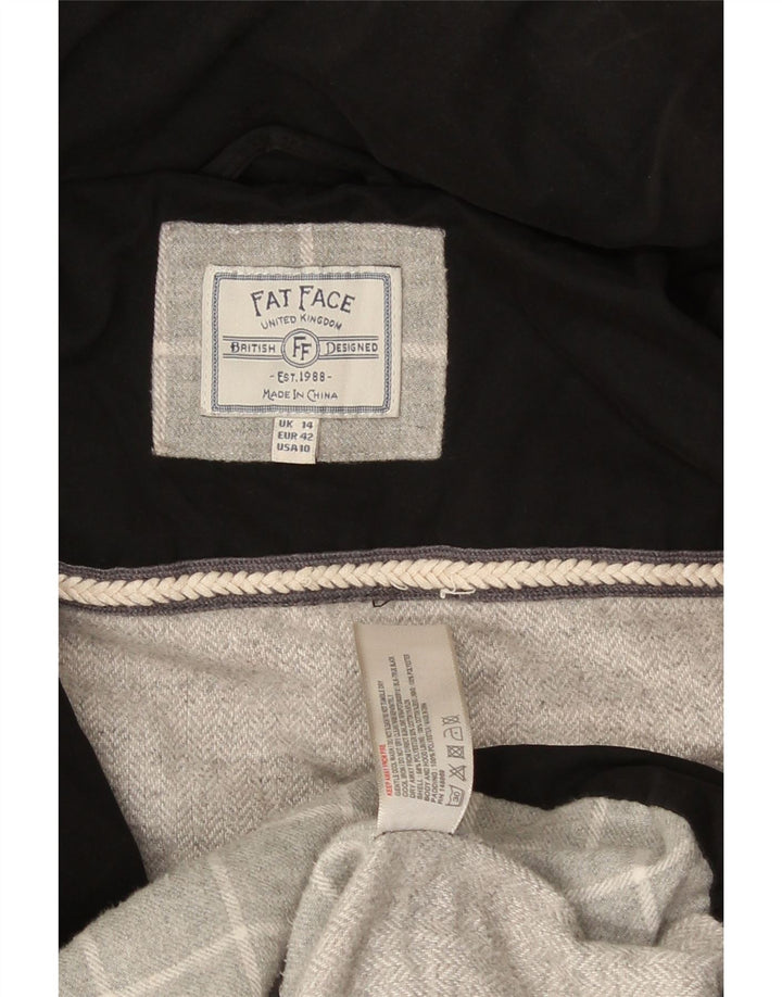 Fat Face Manteau matelassé surdimensionné à capuche pour femme UK 44 Large Noir Polyester