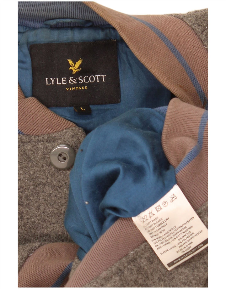 Lyle & Scott Bomber Jacket Garçon 13-14 ans Grande Laine Grise