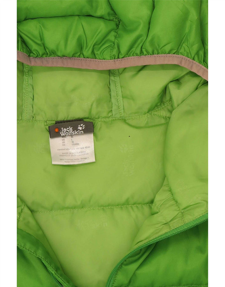 Jack Wolfskin Veste matelassée à capuche pour femme UK 16 Large Vert Polyester