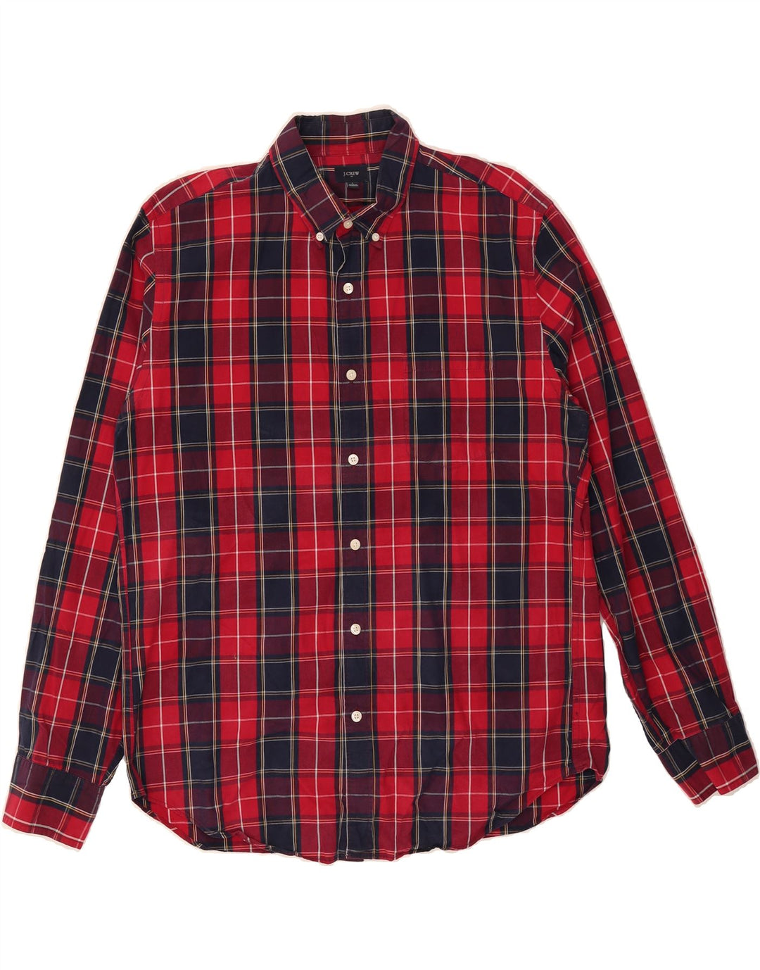 J. CREW Mens Shirt Large Red Check Cotton Vintage J. Crew and Second-Hand J. Crew from Messina Hembry 