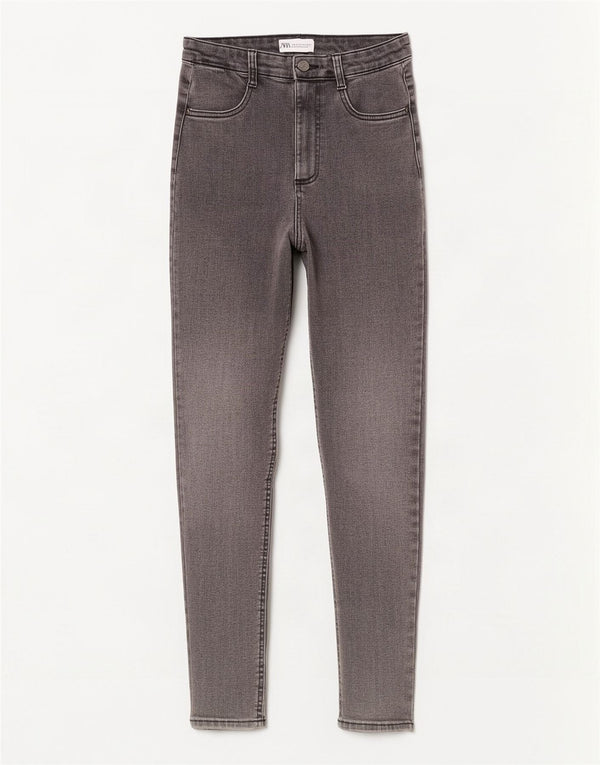 Zara Jean skinny taille haute pour femme EU 36 XS W26 L28 Gris