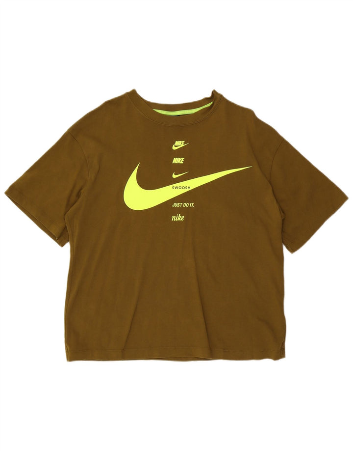 Nike T-shirt graphique pour homme en coton kaki moyen