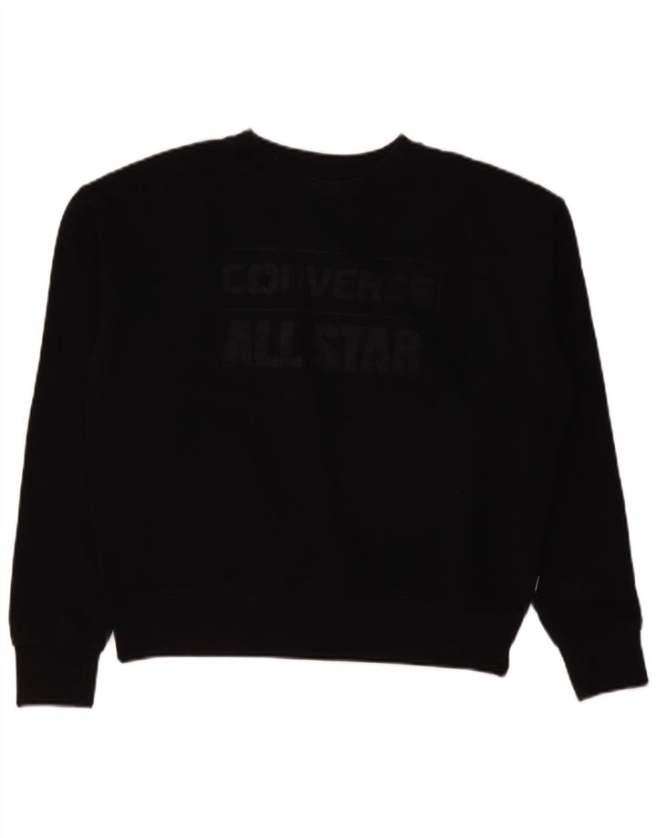 Converse Sweat-shirt court surdimensionné pour femme UK 10 Petit Noir