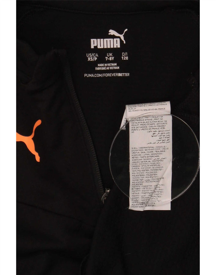 Puma Haut de survêtement à col zippé pour garçon 7-8 ans Noir Polyester
