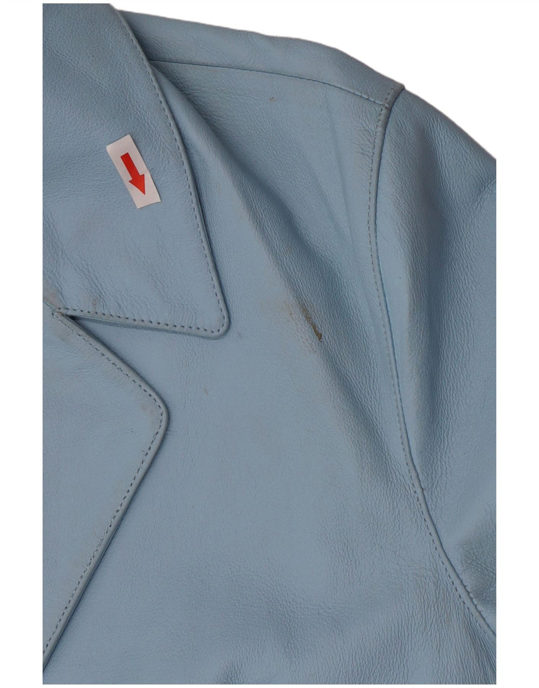 vintage Femme 2 Boutons Veste Blazer En Cuir UK 16 Grand Cuir Bleu
