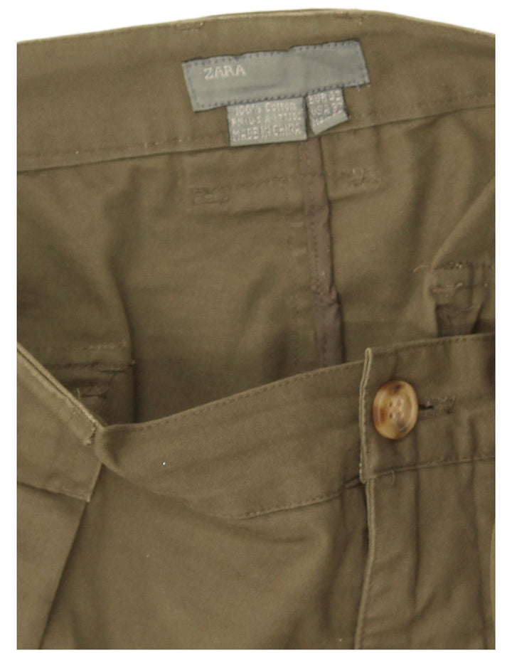 Zara Short cargo pour homme EU 42 Large W32 Kaki Coton