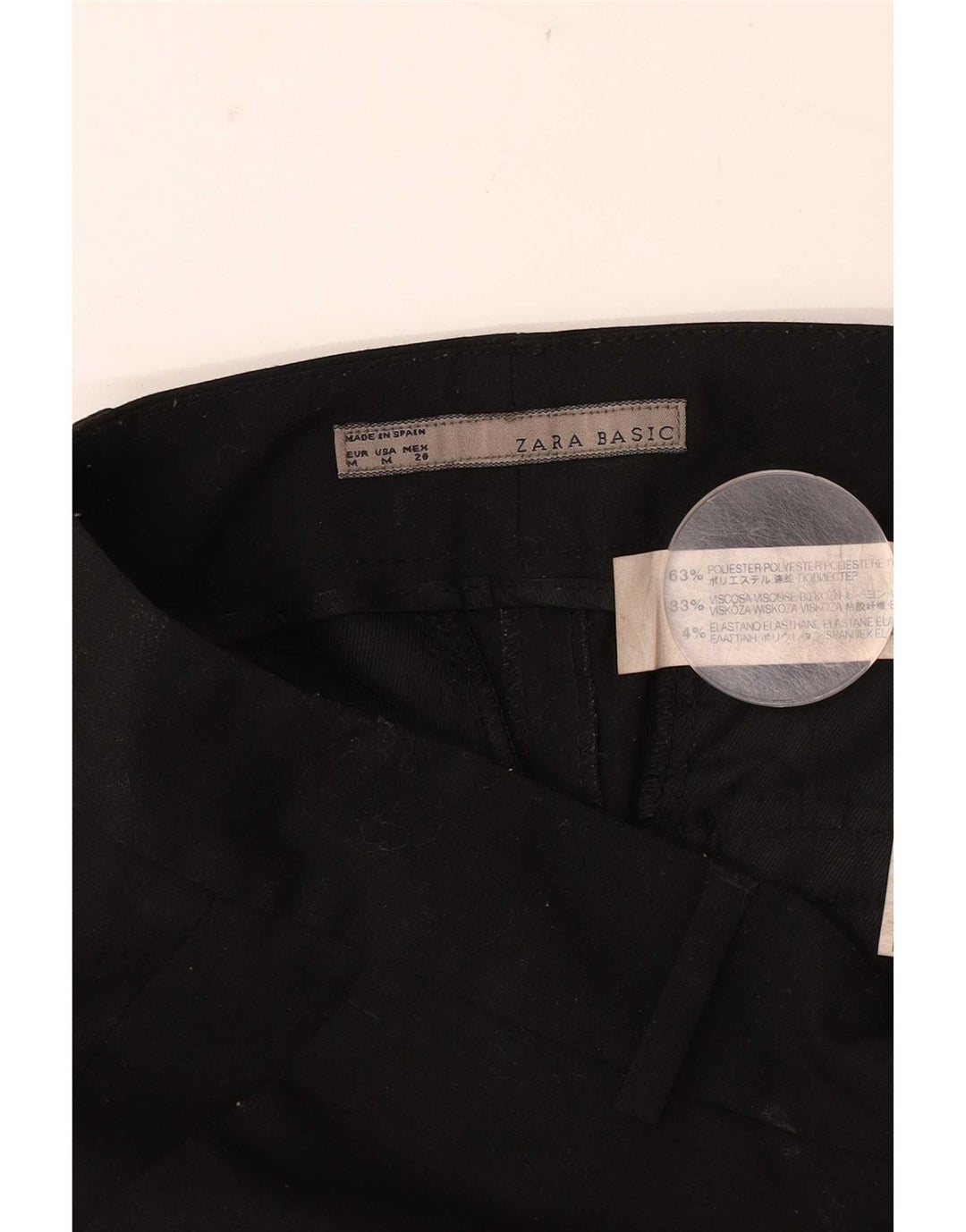 Zara Short Chino Femme Moyen W28 Noir Polyester