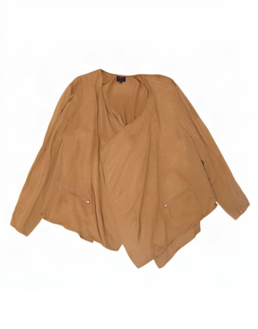 Marks & Spencer Haut cardigan asymétrique pour femme UK 24 4XL Beige Polyester