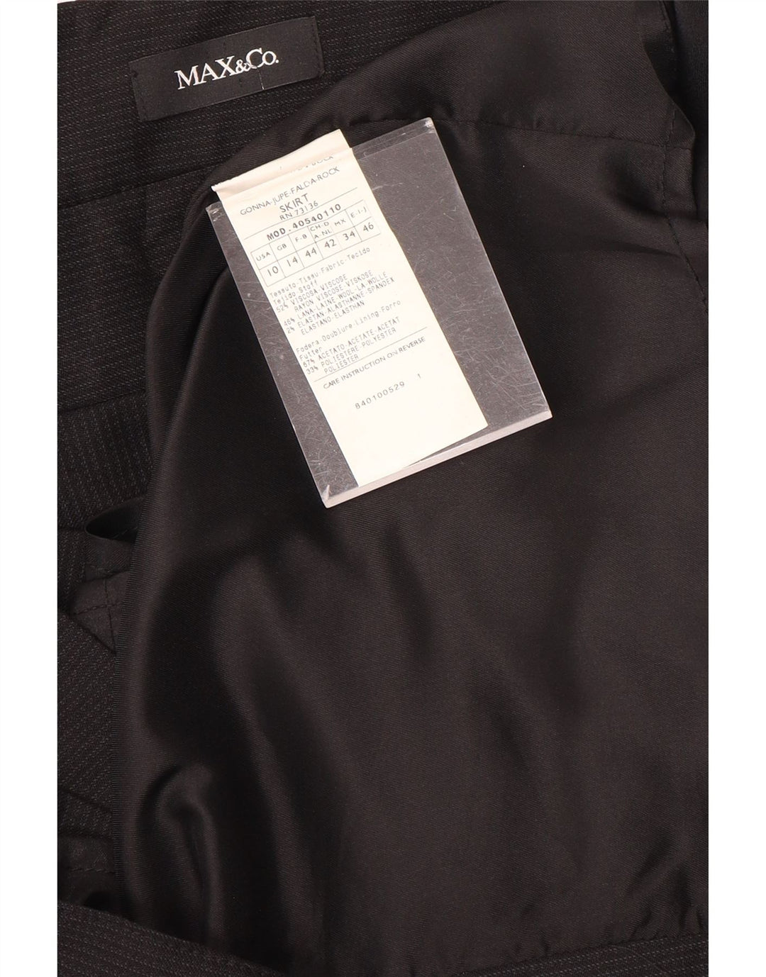 Max & Co. Jupe crayon pour femme UK 14 Medium W28 Viscose noire