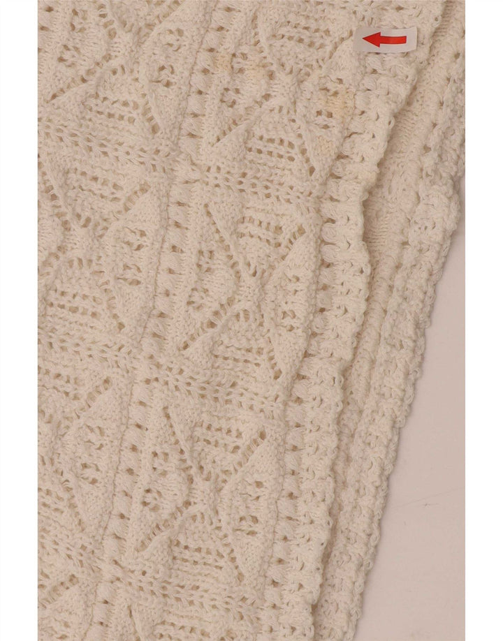 Zara Womens Oversize Crochet Blouse Top UK 10 Petit Coton Blanc