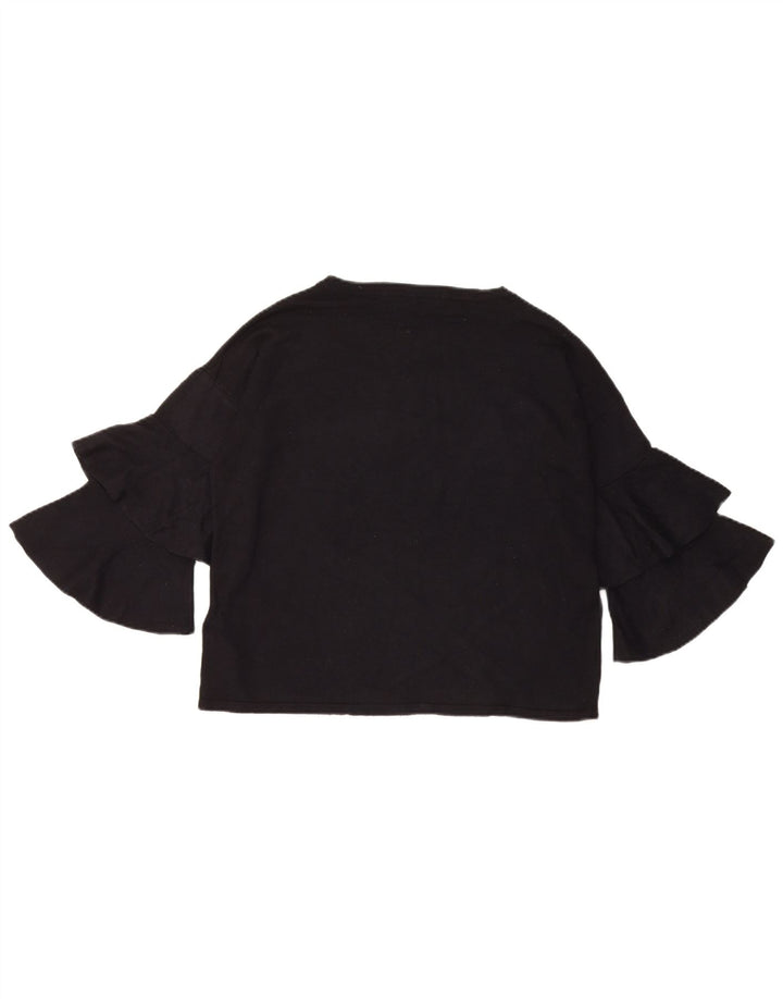 Marks & Spencer Haut surdimensionné à manches 3/4 pour femme UK 8 Small Noir Viscose