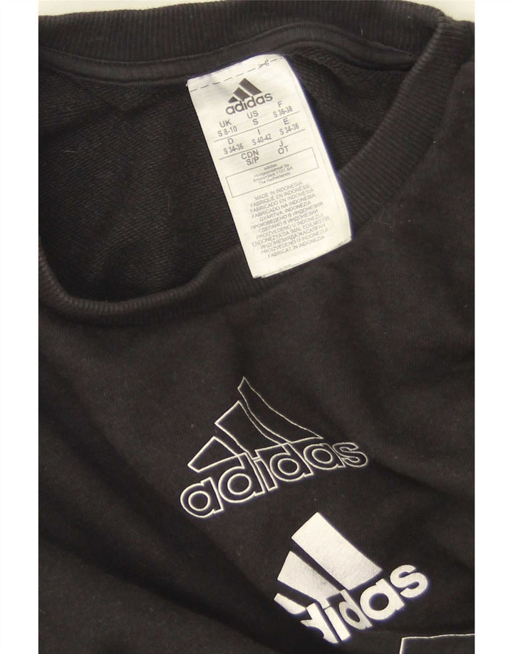 Adidas Sweat-shirt surdimensionné graphique pour femme UK 8/10 Petit Noir