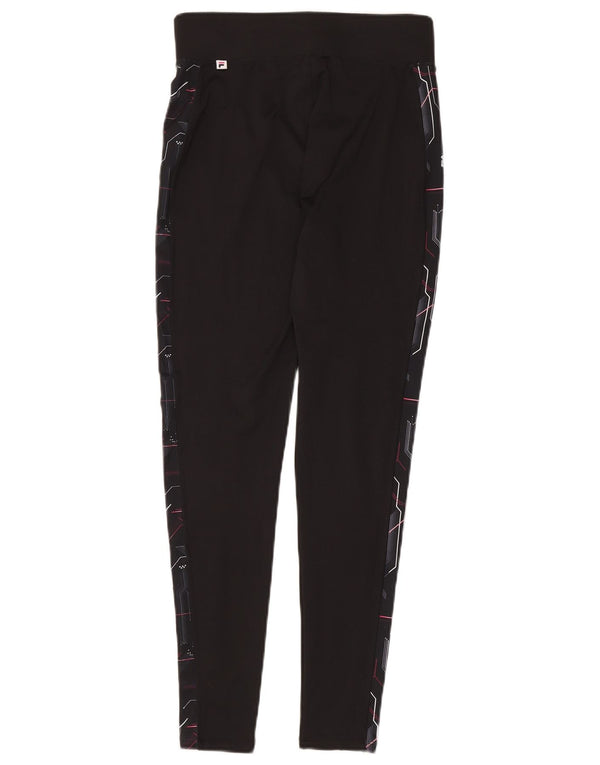 Fila Leggings graphiques pour femmes UK 12 Polyester géométrique noir moyen