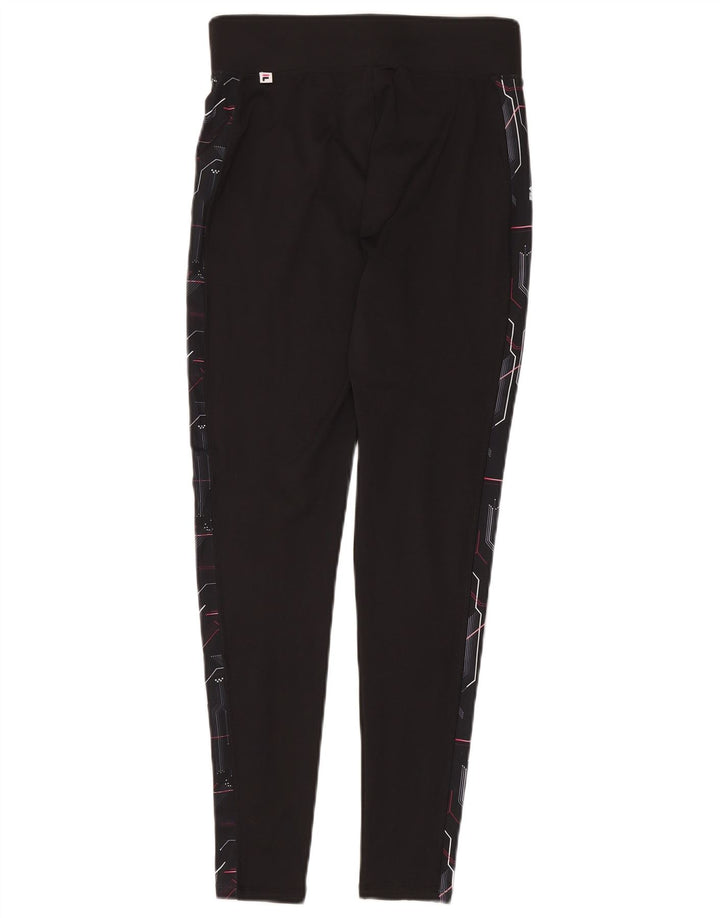 Fila Leggings graphiques pour femmes UK 12 Polyester géométrique noir moyen