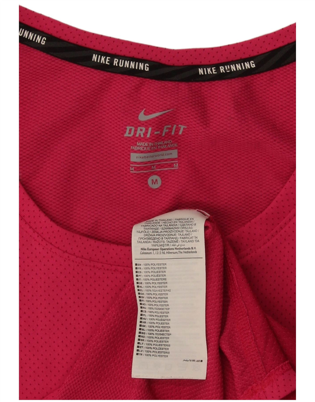 Nike Womens Dri Fit T-Shirt Top UK 12 Rose Moyen Polyester