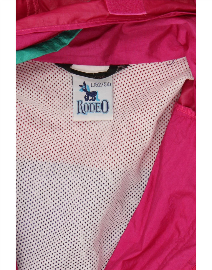 Rodeo Veste de pluie à capuche pour homme IT 52/54 Large Rose Colourblock