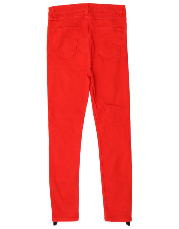 Zara Jean skinny pour femme EU 40 Medium W30 L28 Rouge Colourblock Coton