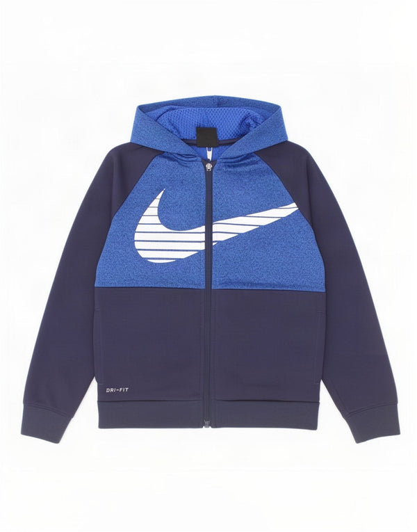 Nike Garçons Dri Fit Zip Sweat à capuche 6-7 ans Grand Bleu Marine Moucheté
