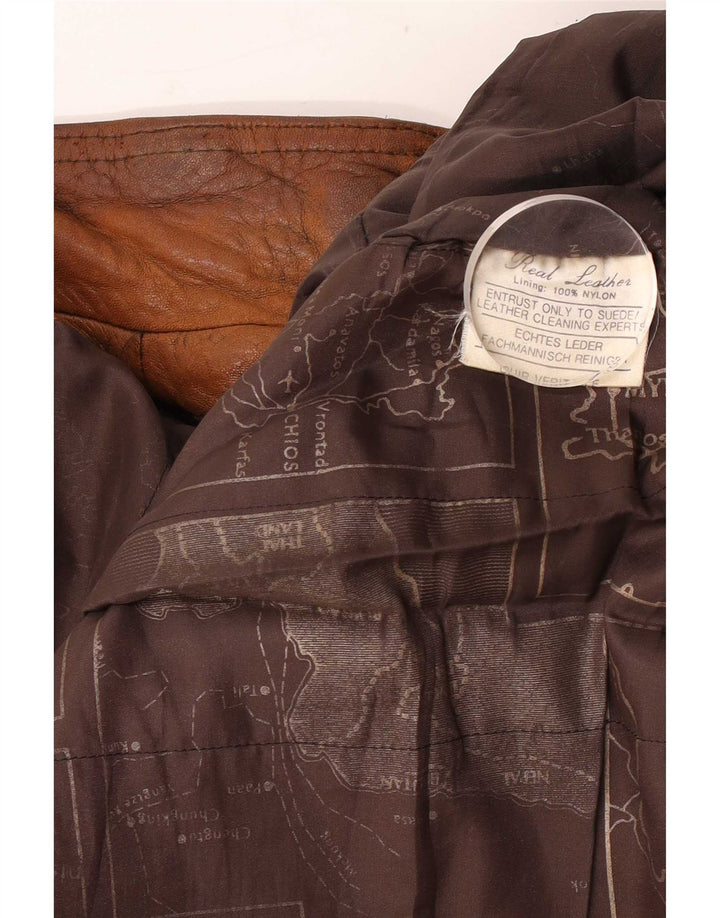 veste en cuir homme vintage UK 40 Grand Marron