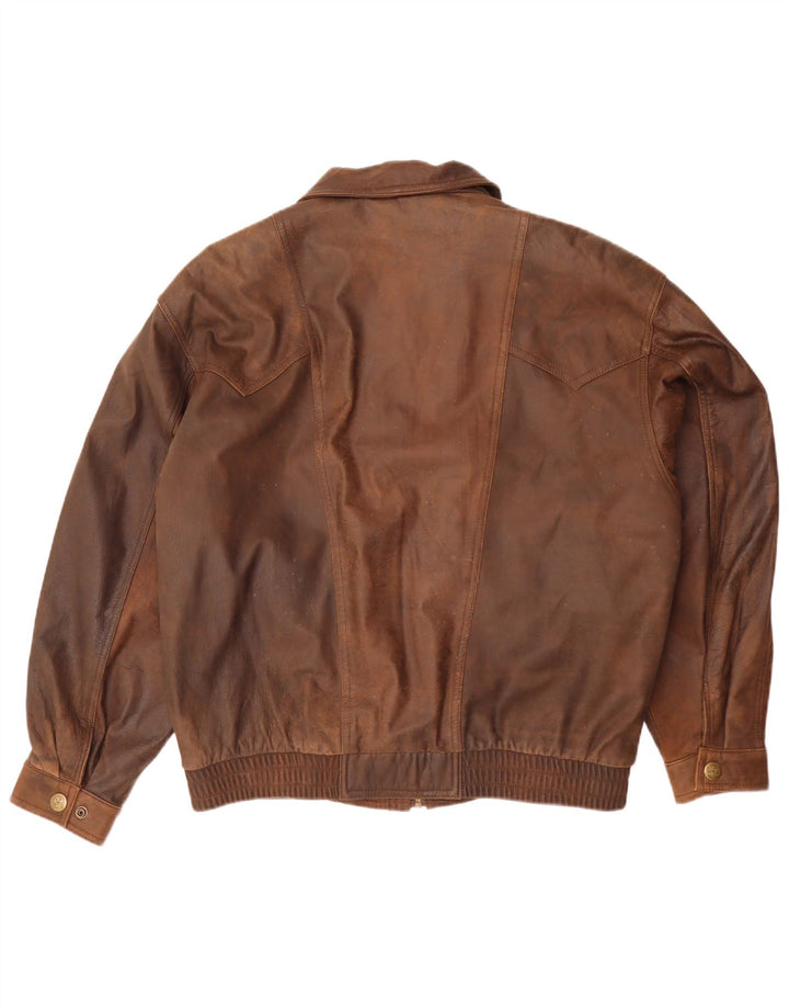 veste en cuir homme vintage IT 52 XL Marron
