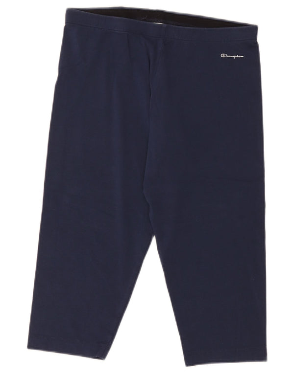 Champion Leggings Capri Femme UK 18 XL Bleu Marine Coton