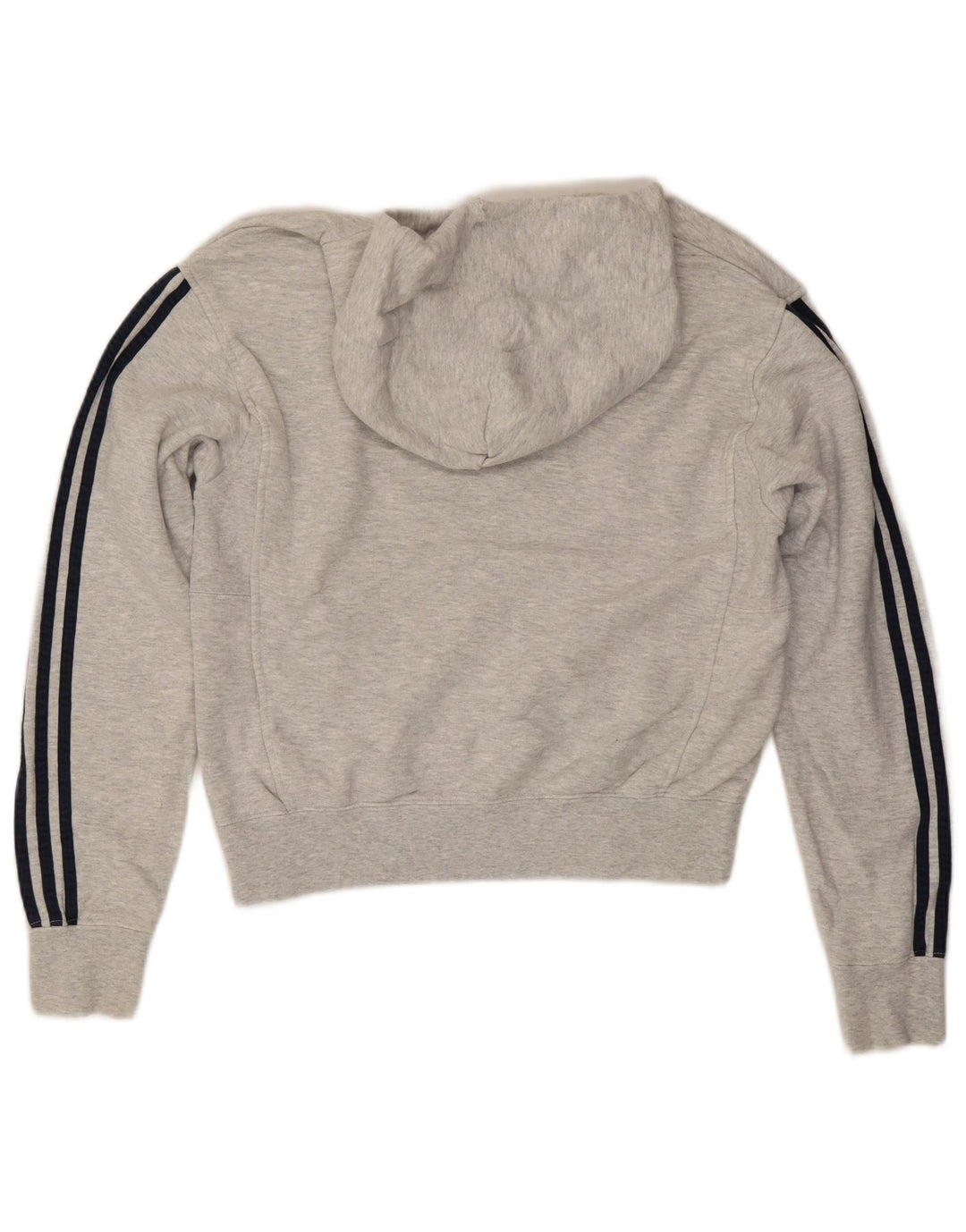 Adidas Pull à capuche court pour femme UK 14 Coton gris moyen