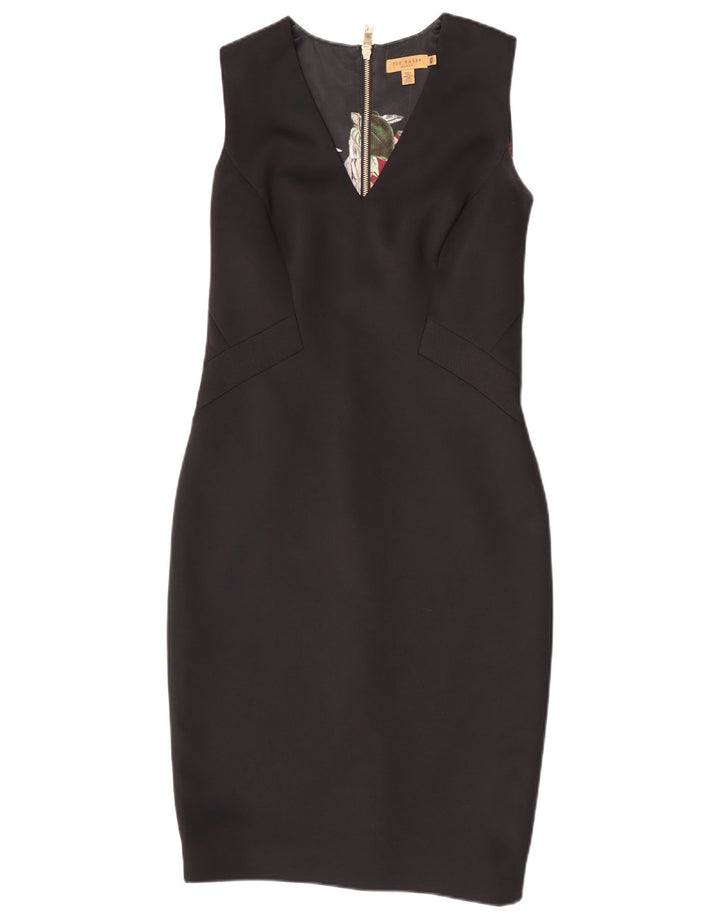 Ted Baker Robe moulante sans manches pour femme Taille 3 Polyester noir moyen