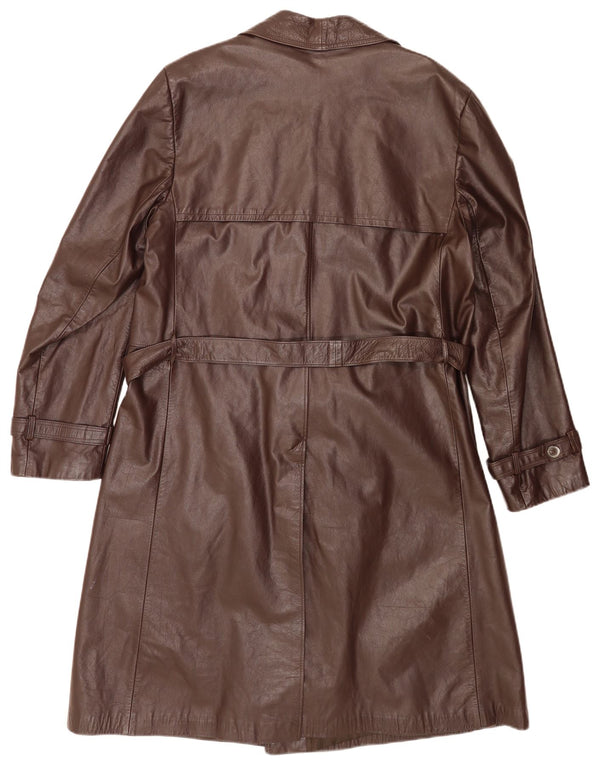 Manteau Double Boutonnage En Cuir Vintage Pour Homme IT 56 2XL Marron Classique