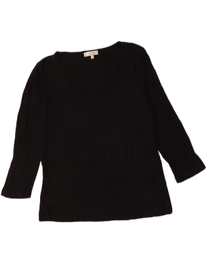 Hobbs Haut Femme Manches 3/4 UK 12 Medium Noir Viscose